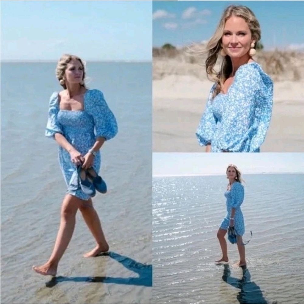 Tuckernuck x Cameron Wimberly Eubanks Blooms On Broad Annie Smocked Mini Dress
